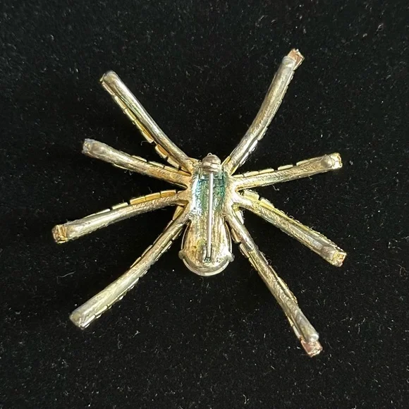 Vintage Swarovski Crystal Spider Brooch Pink Aurora Borealis Pin Rare Deadstock - Picture 4 of 4